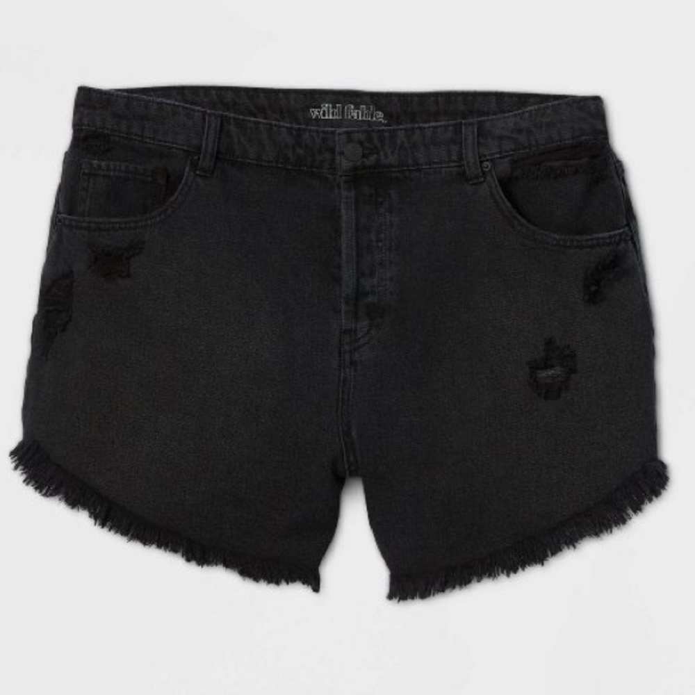 Wild Fable Black Distressed Fringe HighRise Shorts